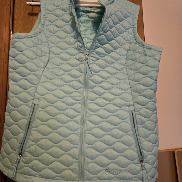 Free Country Jackets & Blazers - Free Country Women's Light Blue Quilted Vest